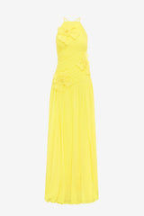 Amya Floral Appliqué Gown - Sunshine Dress Maxi