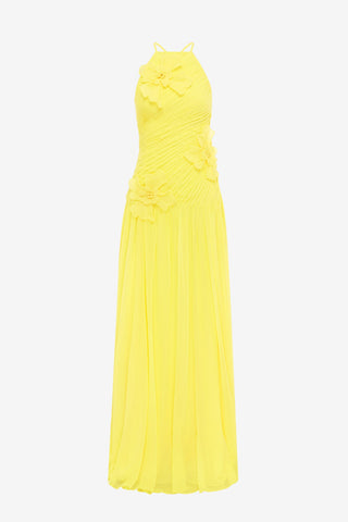 Exclusive LEO LIN Amya Floral Applique Gown - Sunshine