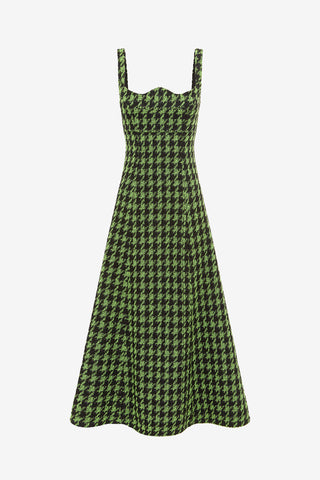 Odette Tweed Midi Dress - Houndstooth LEO LIN Odette Tweed Midi Dress - Houndstooth LEO LIN