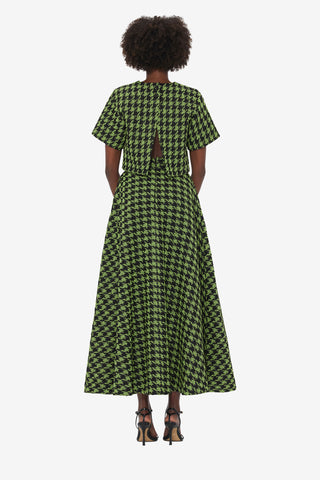 Exclusive LEO LIN Rosalyn Tweed Maxi Skirt - Houndstooth