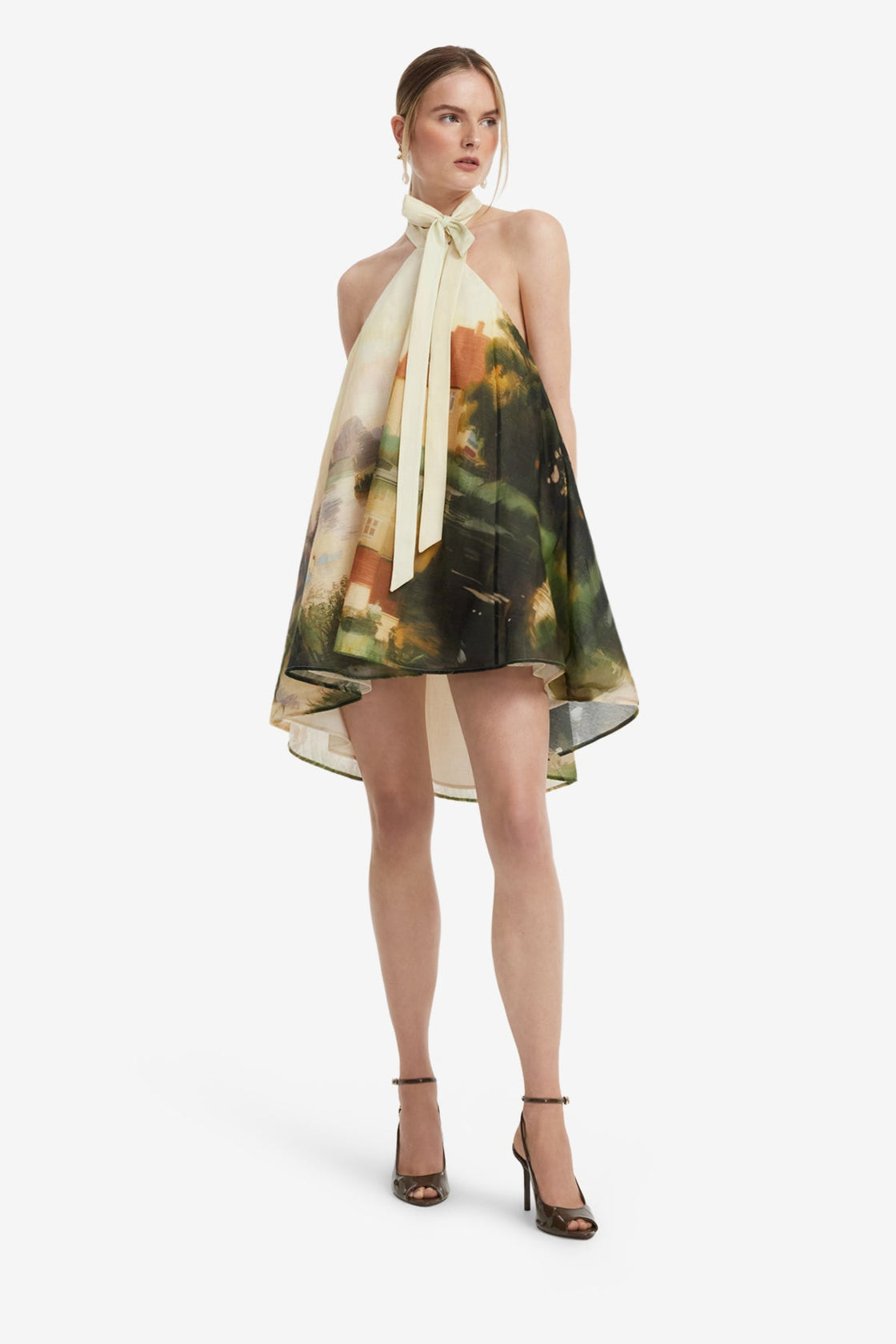 Eloise Halterneck Mini Dress - Serene Print Dress Mini