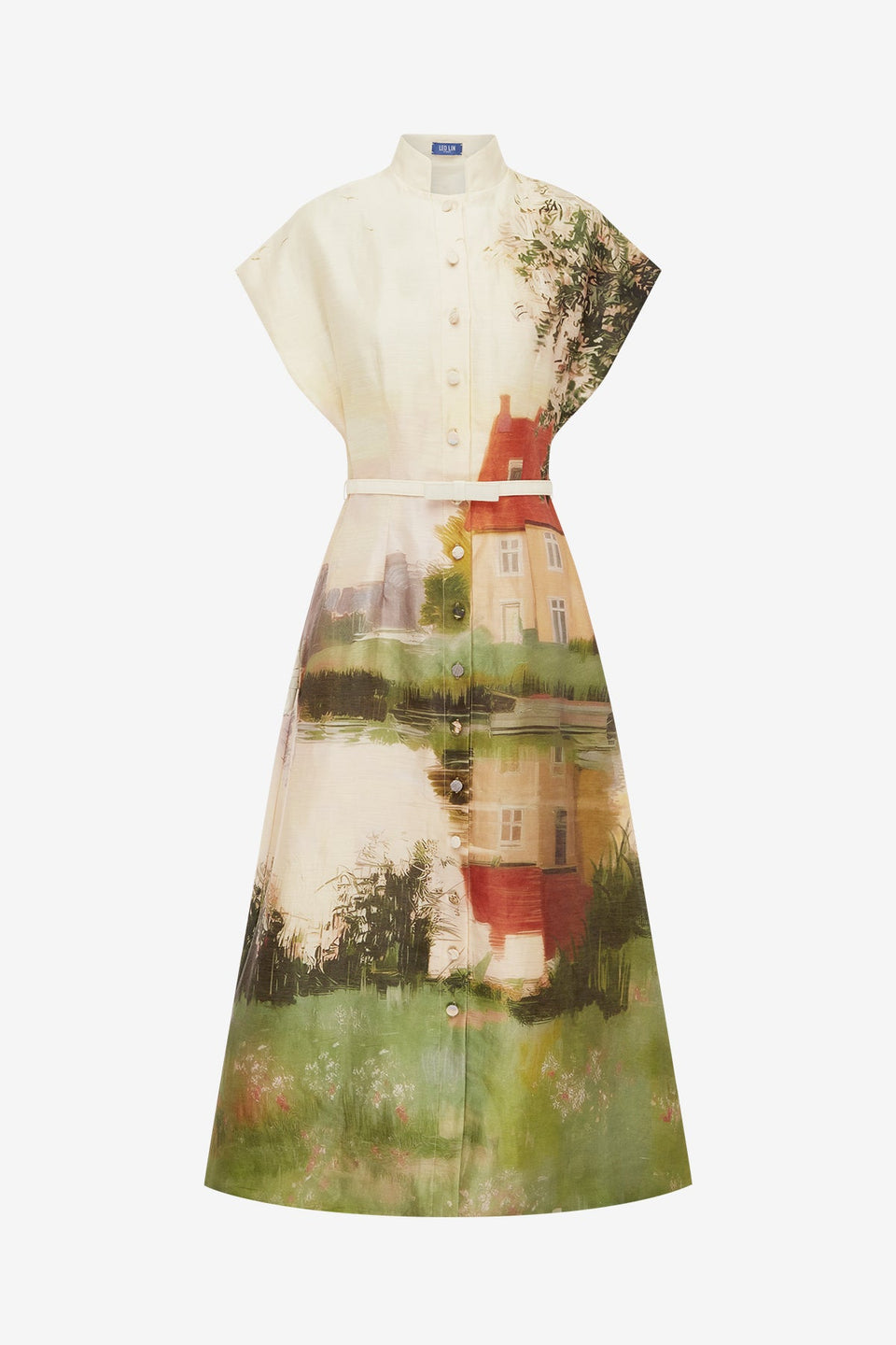 Aubrey Shirt Midi Dress - Serene Print Dress Midi