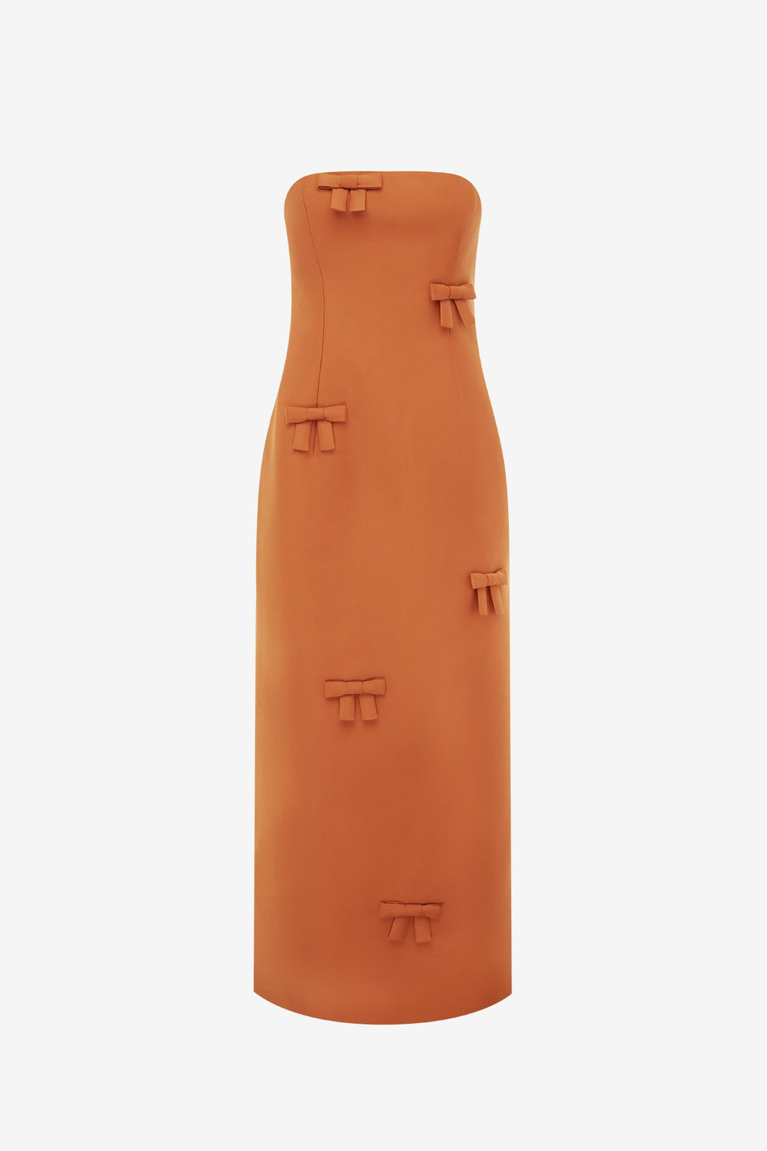 Rayna Bow Bustier Maxi Dress - Ochre Dress Maxi