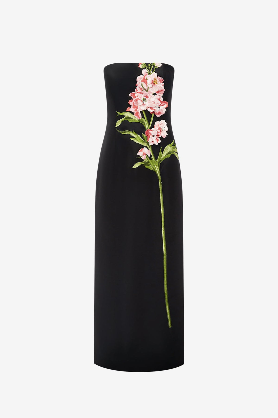 Rayna Embroidered Maxi Dress - Snapdragon Print in Ebony Dress Maxi