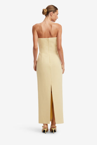 Rayna Applique Tweed Maxi Dress - Dusty Yellow Dress Maxi