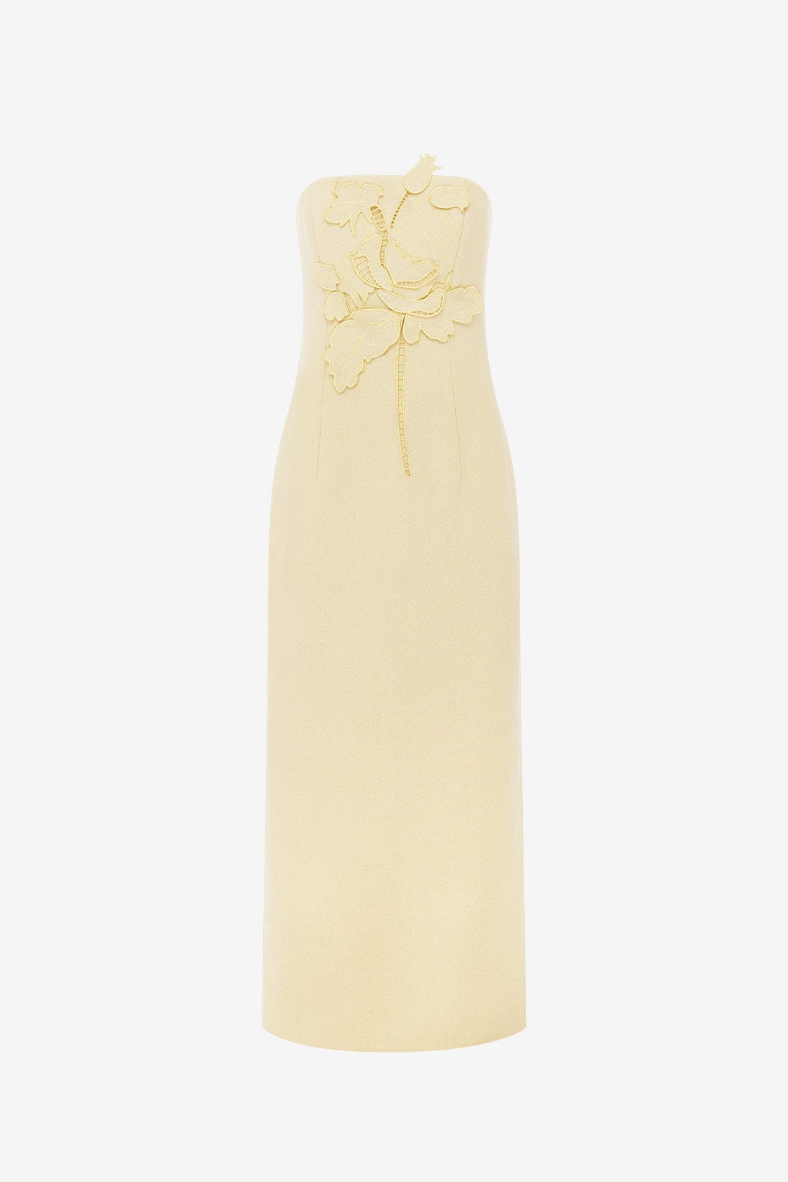 Rayna Applique Tweed Maxi Dress - Dusty Yellow Dress Maxi