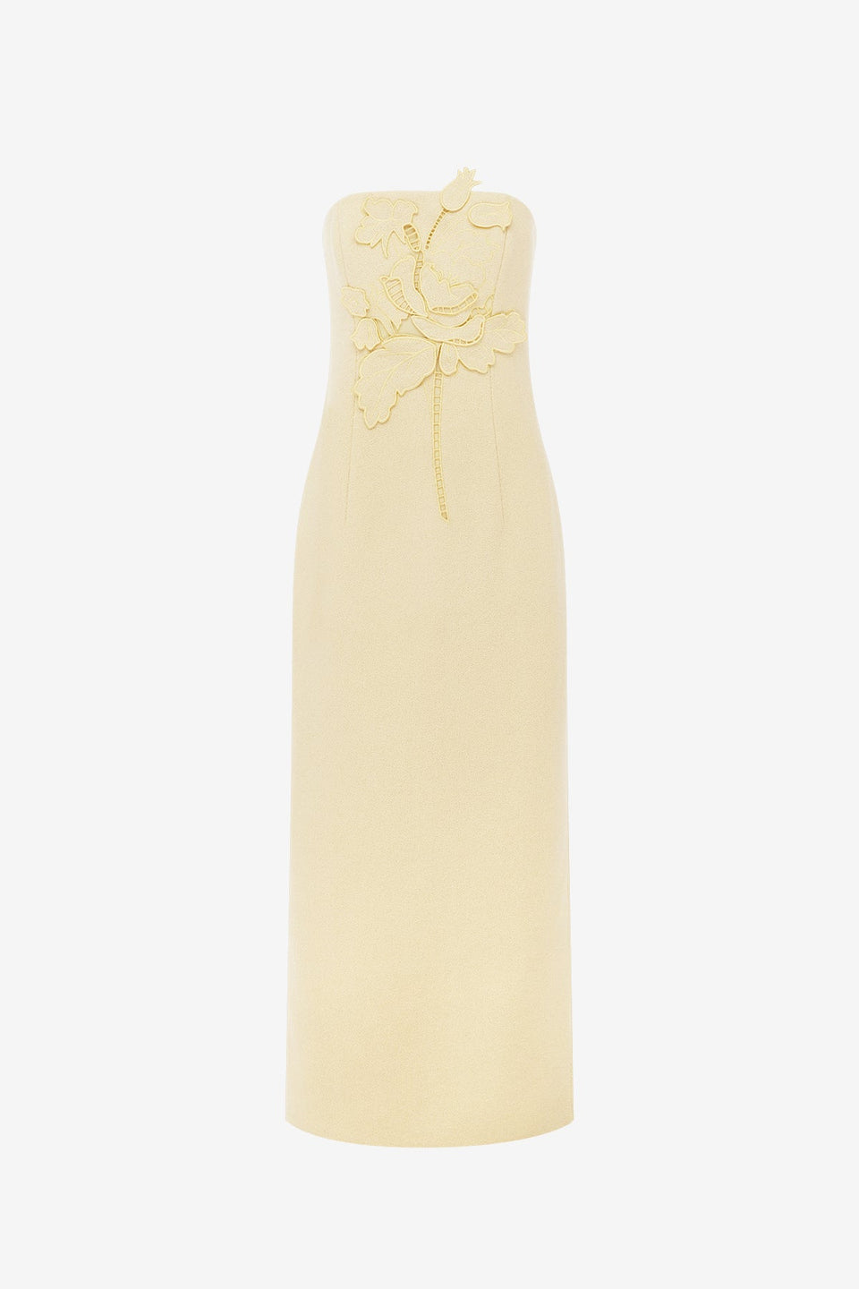 Rayna Applique Tweed Maxi Dress - Dusty Yellow Dress Maxi