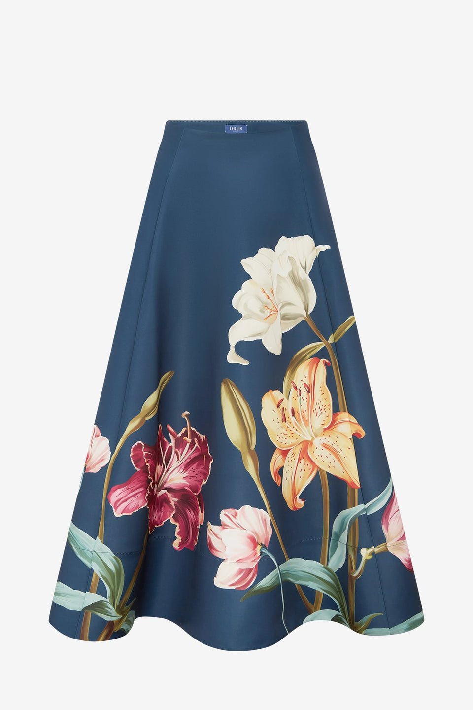 Elina Maxi Skirt - Lily Print in Indigo Skirts