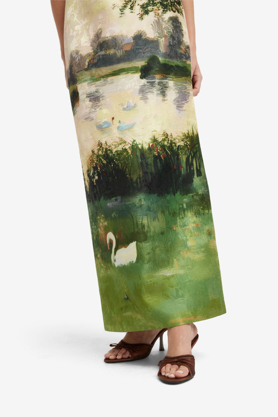 Ava Jacquard Bustier Maxi Dress - Serene Print Dress Maxi