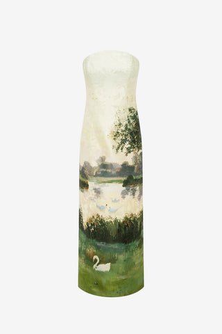Ava Jacquard Bustier Maxi Dress - Serene Print Dress Maxi