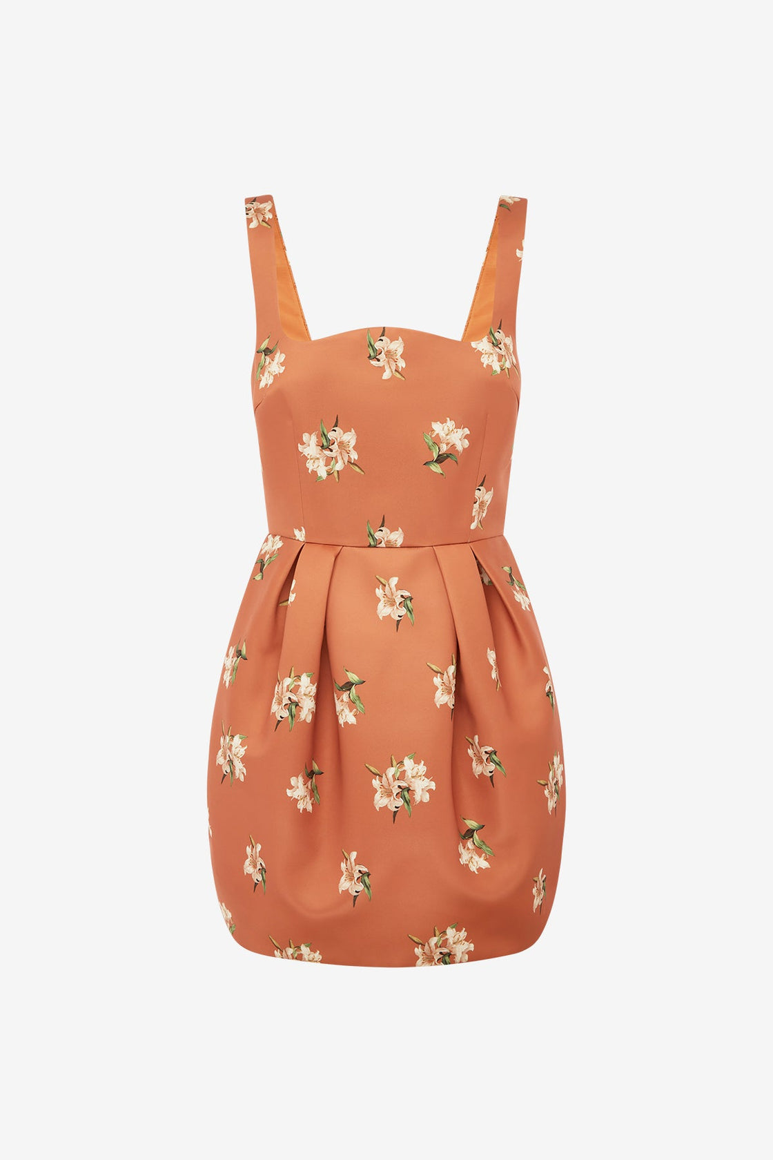 Piper Bell Shape Mini Dress - Lily Print in Ochre Dress Mini