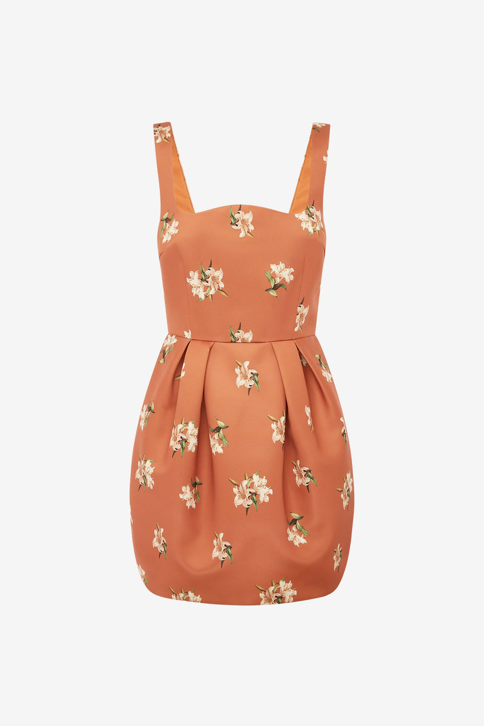Piper Bell Shape Mini Dress - Lily Print in Ochre Dress Mini