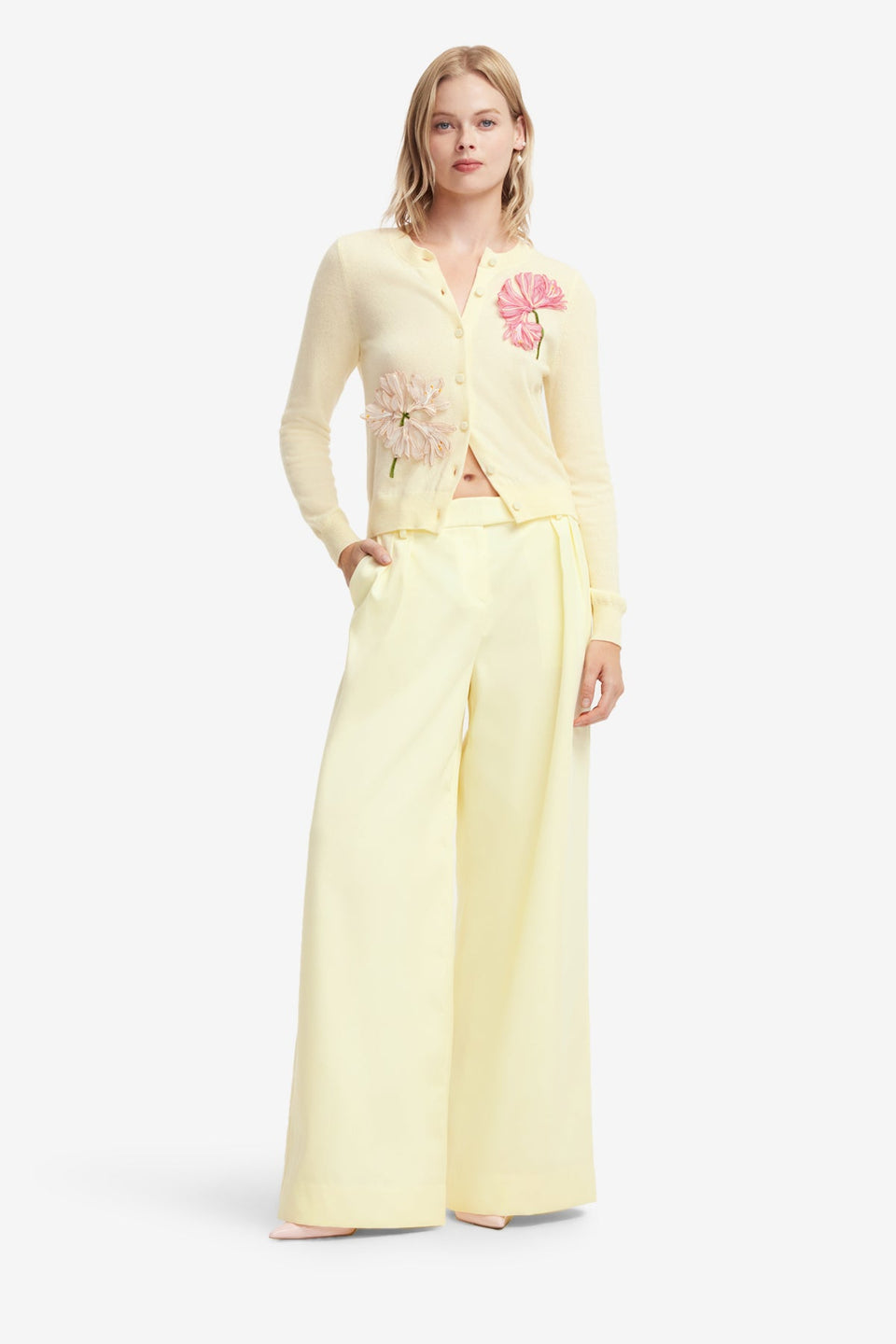 Elisha Wide Leg Pants - Chartreuse Pants