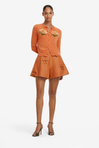 Claire Embellished Cashmere Blend Cardigan - Ochre Tops