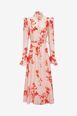 Katrina Butterfly Sleeve Midi Dress - Magnolia Print Dress Midi
