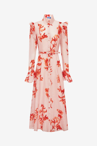 Katrina Butterfly Sleeve Midi Dress - Magnolia Print Dress Midi