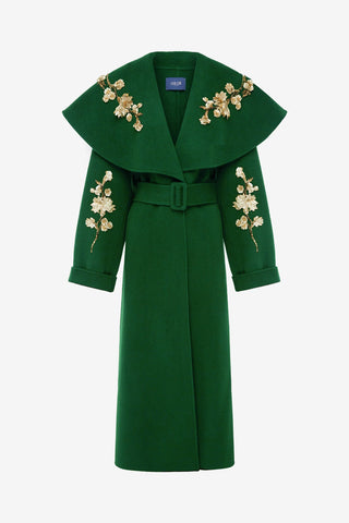 Joan Embellished Wool Coat - Forest Coats
