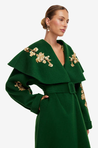 Joan Embellished Wool Coat - Forest Coats