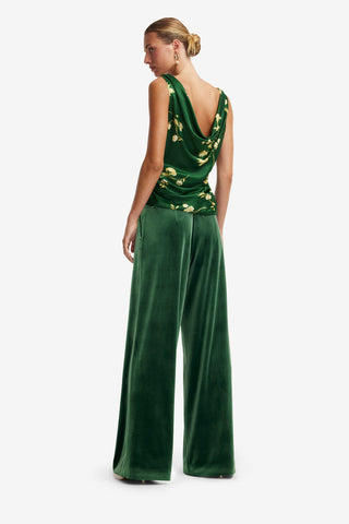 Elisha Velvet Wide Leg Pants - Forest Pants