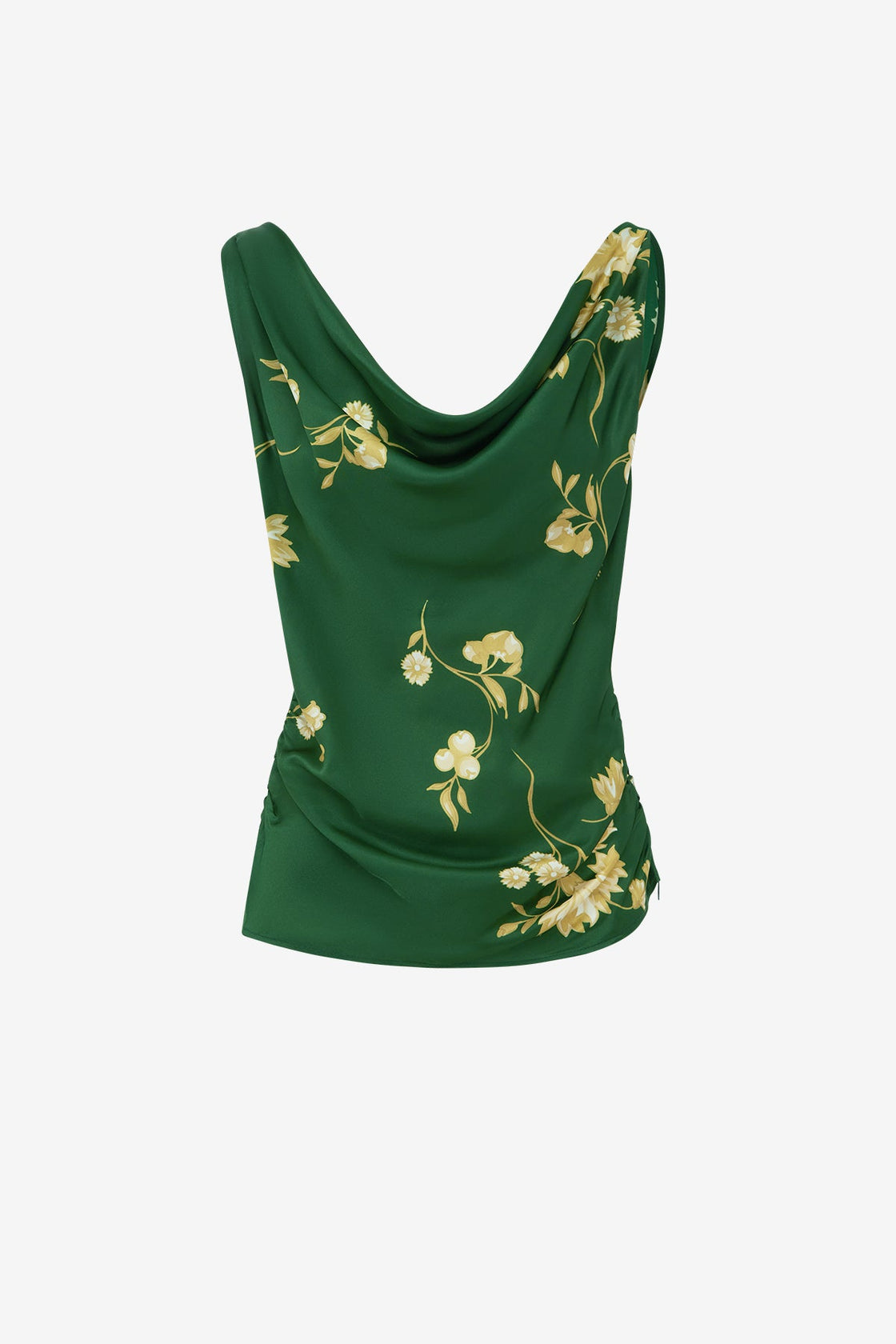 Zuri Cowl Neck Top - Forest Print Tops