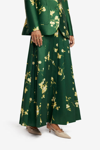 June Pleated Maxi Skirt - Forest Print Skirts