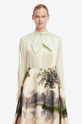 Cora Bow Blouse - Serene Print Blouse/Shirts