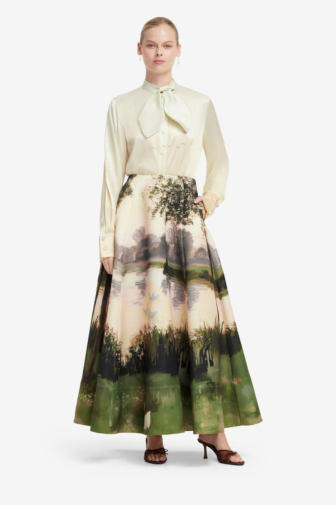 Cora Bow Blouse - Serene Print Blouse/Shirts