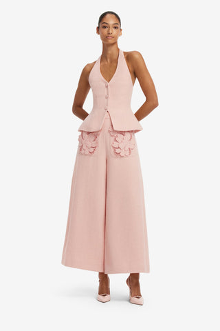 Millie Tweed Halterneck Top - Dusty Pink Tops