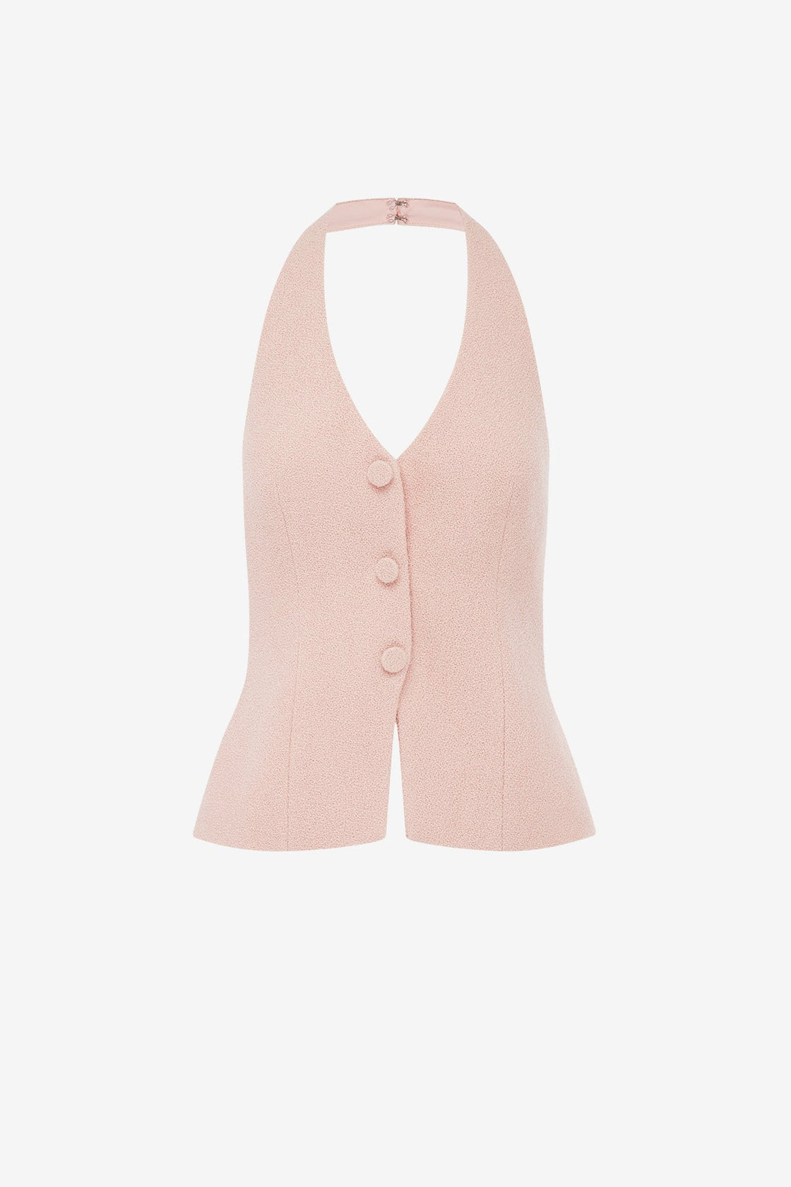 Millie Tweed Halterneck Top - Dusty Pink Tops