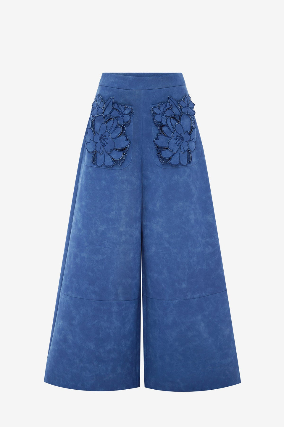 Christina Applique Vegan Suede Pants - Azure Pants