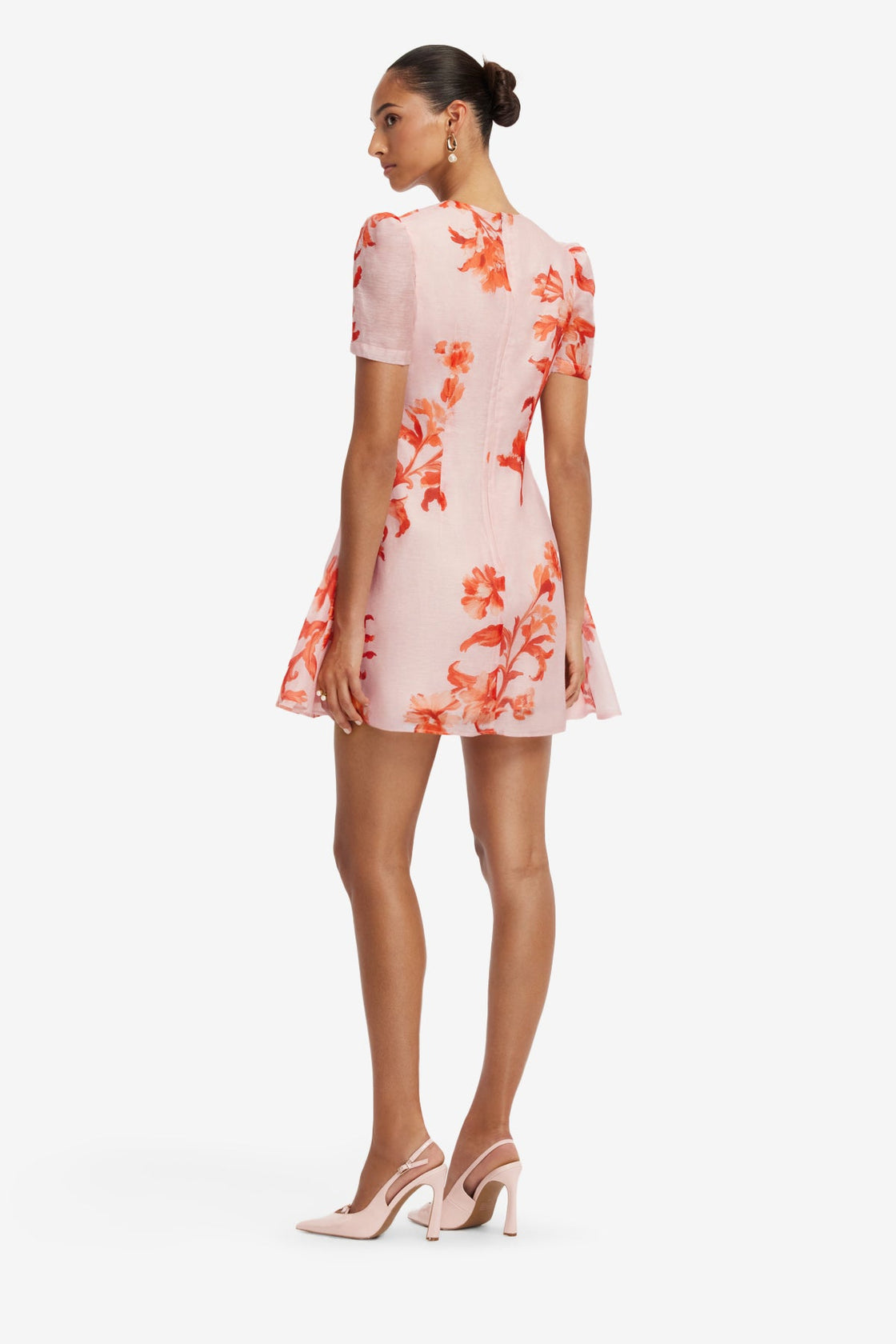 Elyse Short Sleeve Mini Dress - Magnolia Print Dress Mini