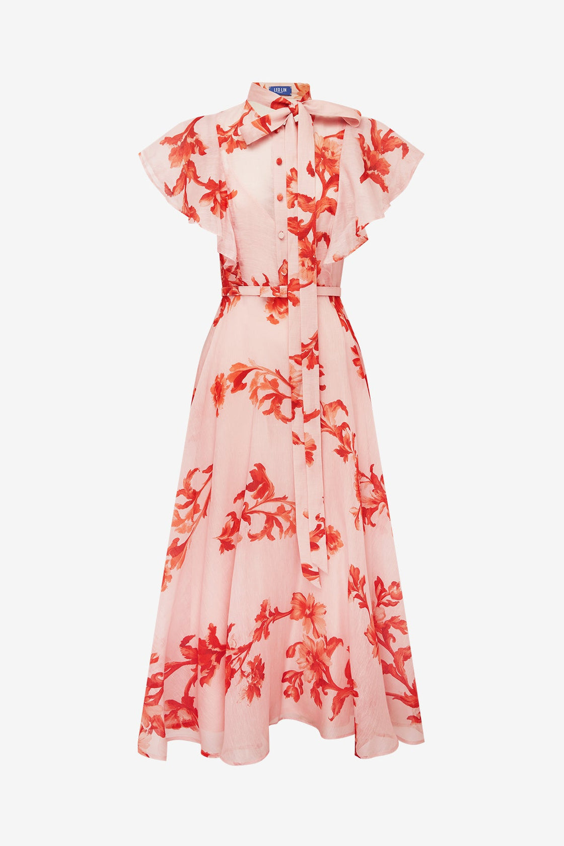 Elsie Flutter Sleeve Midi Dress - Magnolia Print Dress Midi