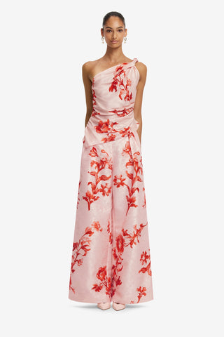 Elisha Jacquard Wide Leg Pants - Magnolia Print Pants