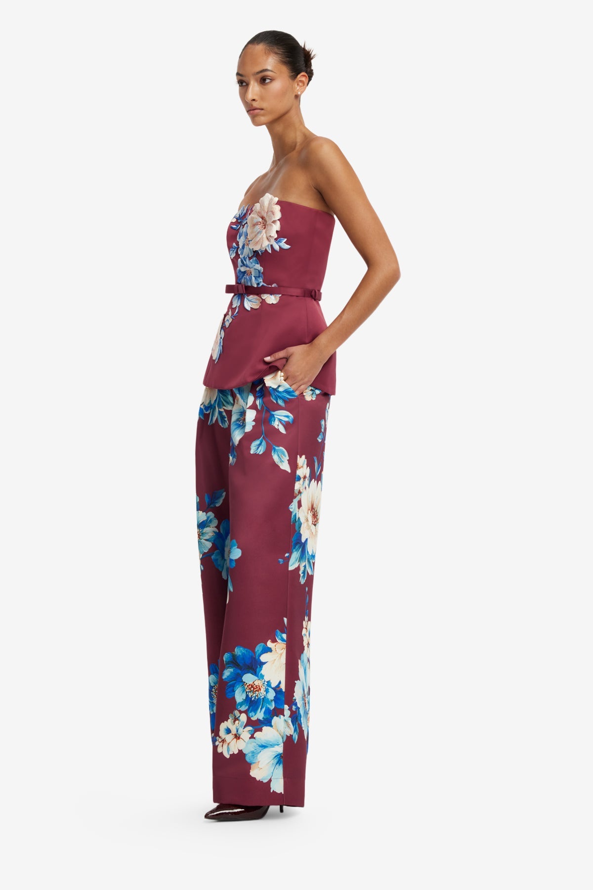 Nadia Embroidered Bustier Top - Cosmos Print – LEO LIN