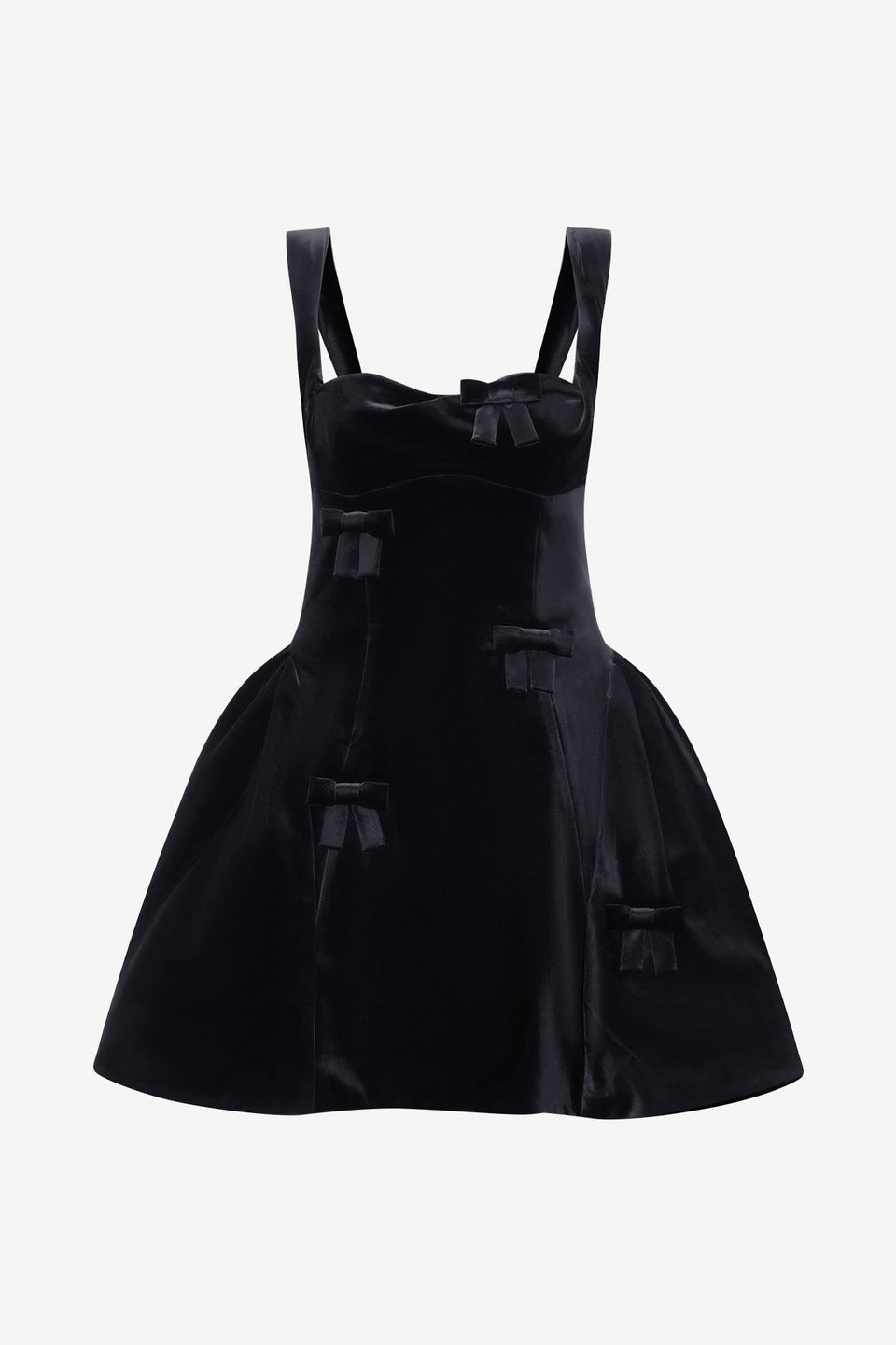 Ariel Velvet Bow Mini Dress - Ebony Dress Mini