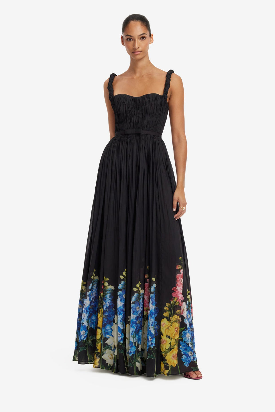 colorful long dresses Andrea & Leo A1383 Formal Floral A Line Printed Prom Dress and a breathtaking strappy backless detail PRETTYGARDEN Women Dresses Summer Floral