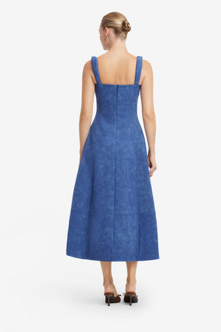 Beatrice Embellished Vegan Suede Midi Dress - Azure Dress Midi