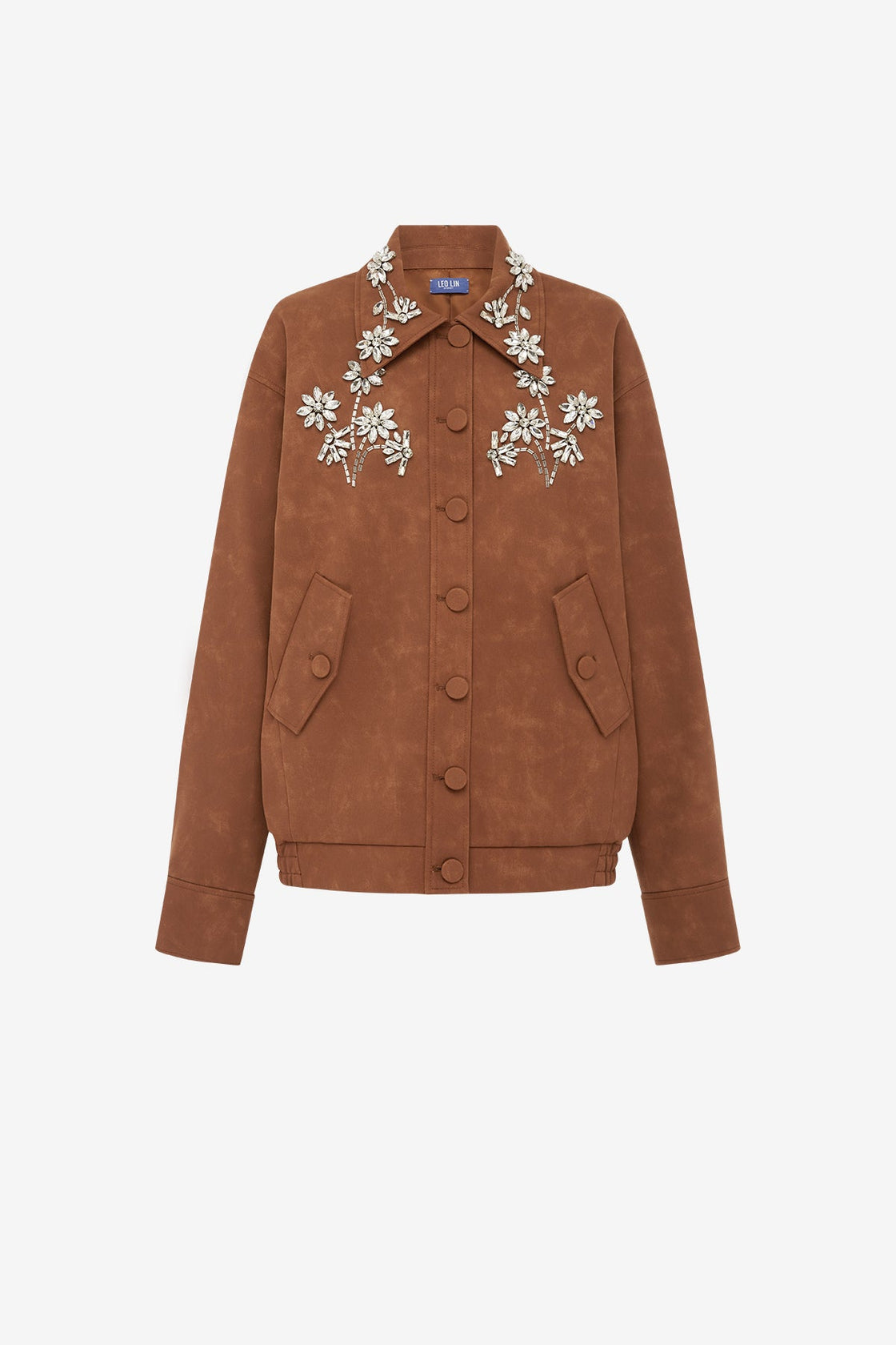 Astrid Embellished Vegan Suede Jacket - Chestnut Jackets