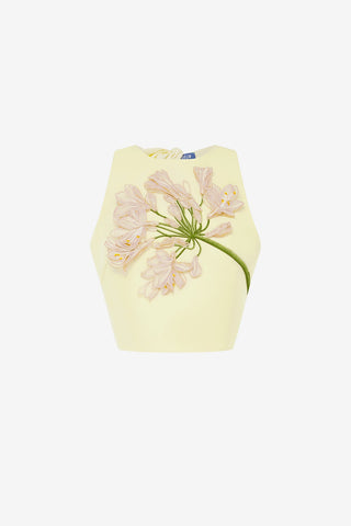 Ella Applique Bow Backless Top - Agapanthus Print Tops