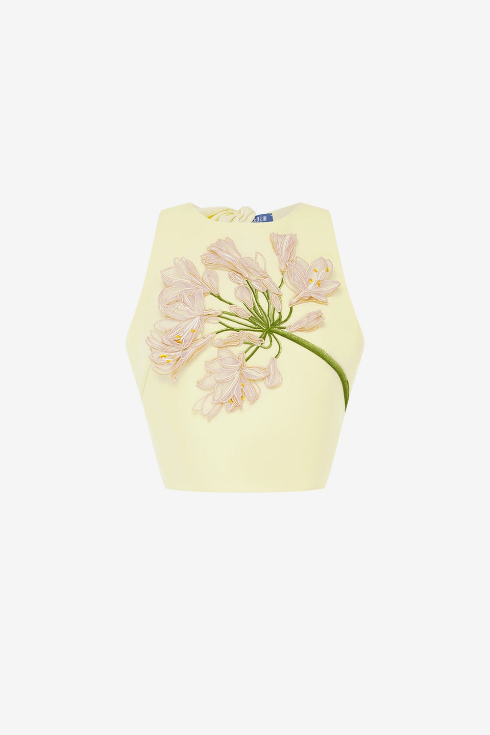 Ella Applique Bow Backless Top - Agapanthus Print Tops