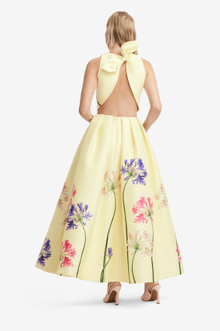 Ella Applique Bow Backless Top - Agapanthus Print Tops