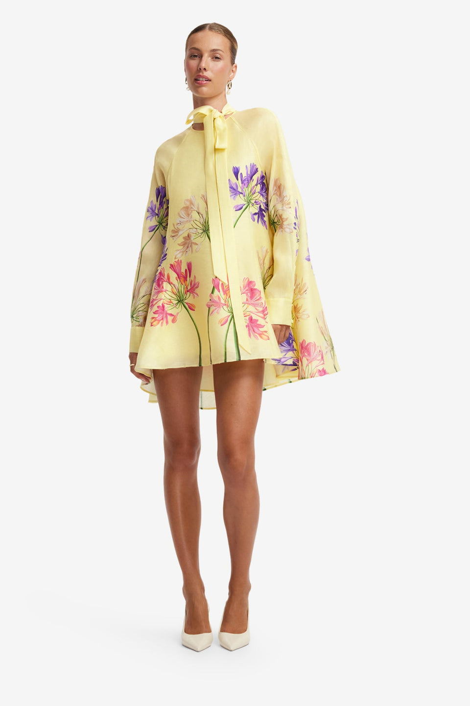 Libby Mini Dress - Agapanthus Print Dress Mini