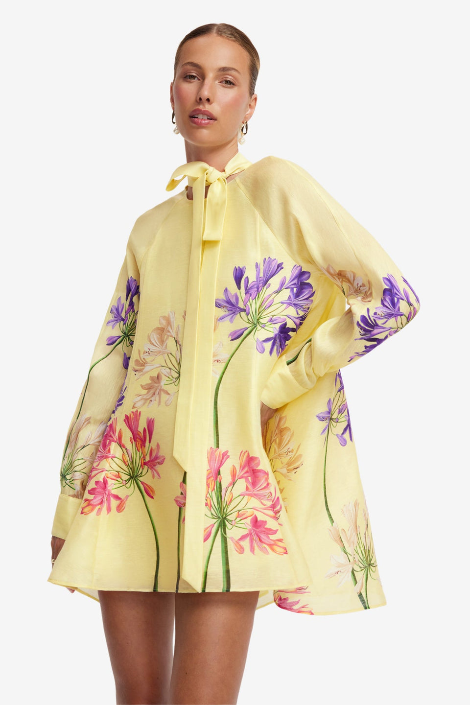 Libby Mini Dress - Agapanthus Print Dress Mini