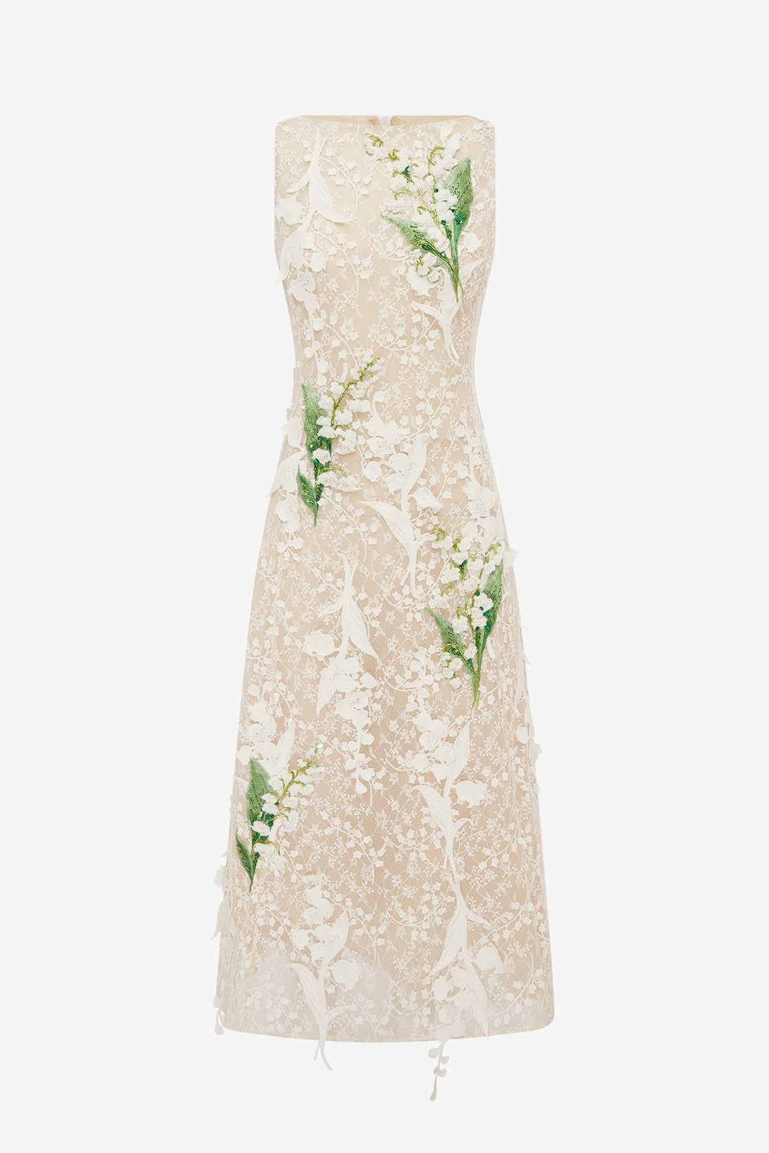 Cleo Embellished Lace Sleeveless Midi Dress - Snow Meadow Dress Midi