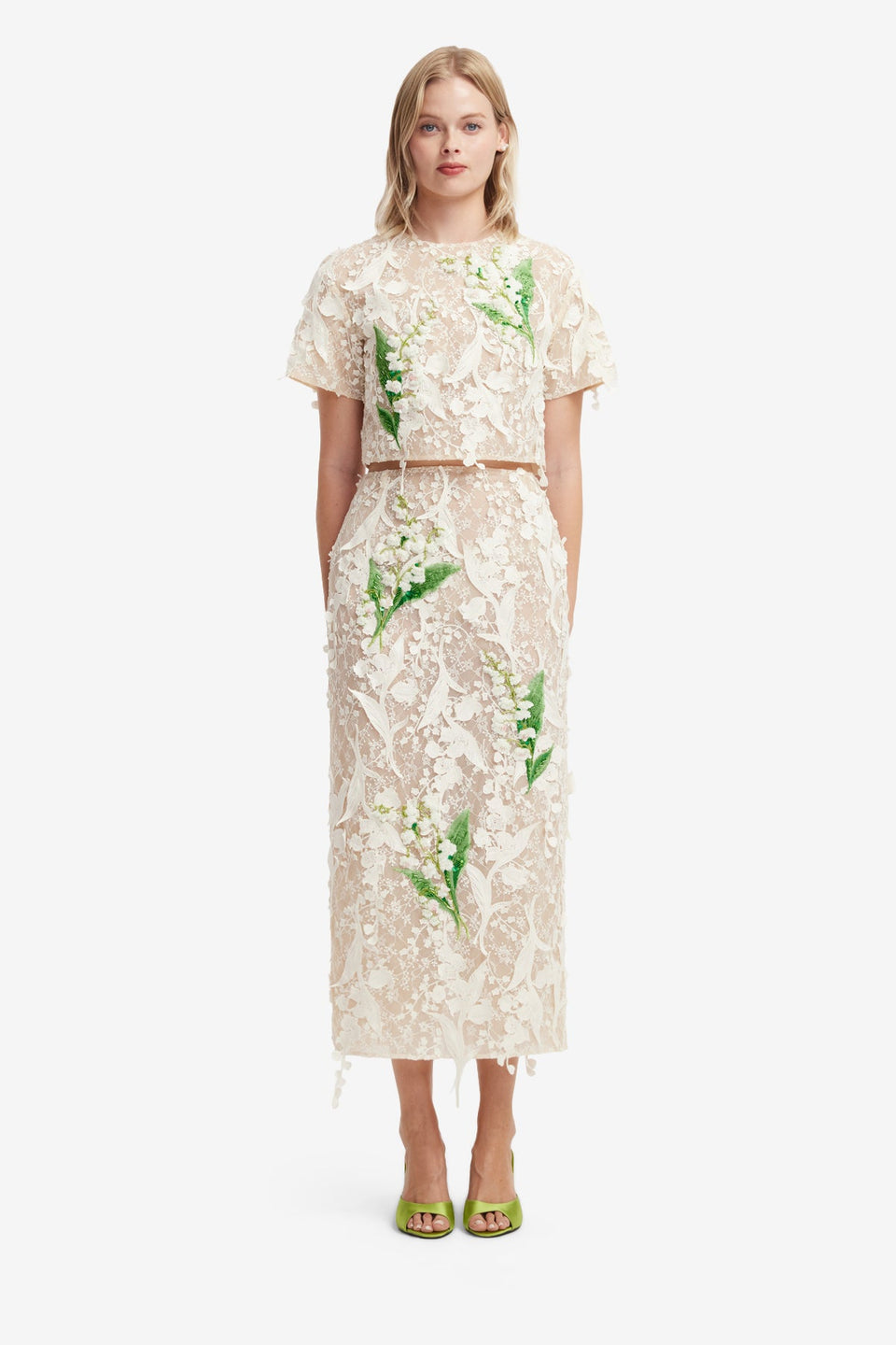 Kyra Embellished Lace Maxi Skirt - Snow Meadow Skirts