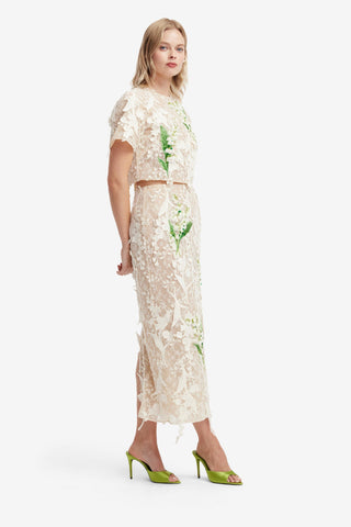 Kyra Embellished Lace Maxi Skirt - Snow Meadow Skirts