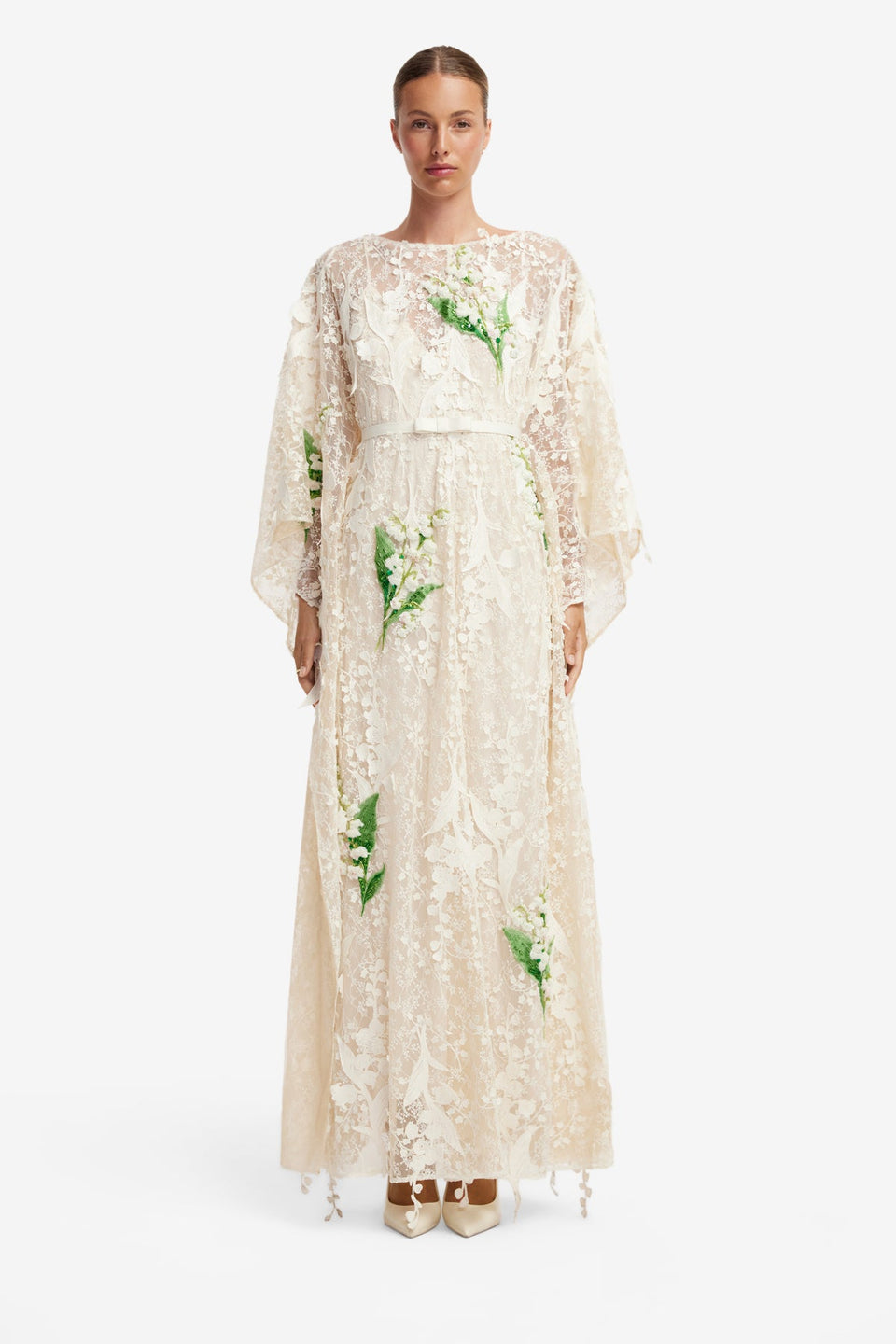 Willow Embellished Lace Kaftan Maxi - Snow Meadow Dress Maxi