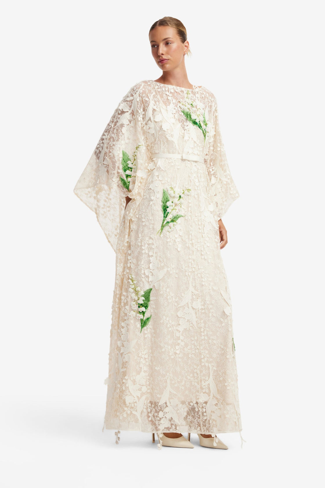 Willow Embellished Lace Kaftan Maxi - Snow Meadow Dress Maxi
