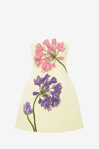 Roselle Applique Bustier Mini Dress - Agapanthus Print Dress Mini