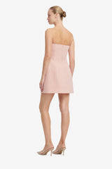 Roselle Applique Tweed Bustier Mini Dress - Dusty Pink Dress Mini